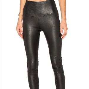 MLML High Waisted Leather Legging in Black
